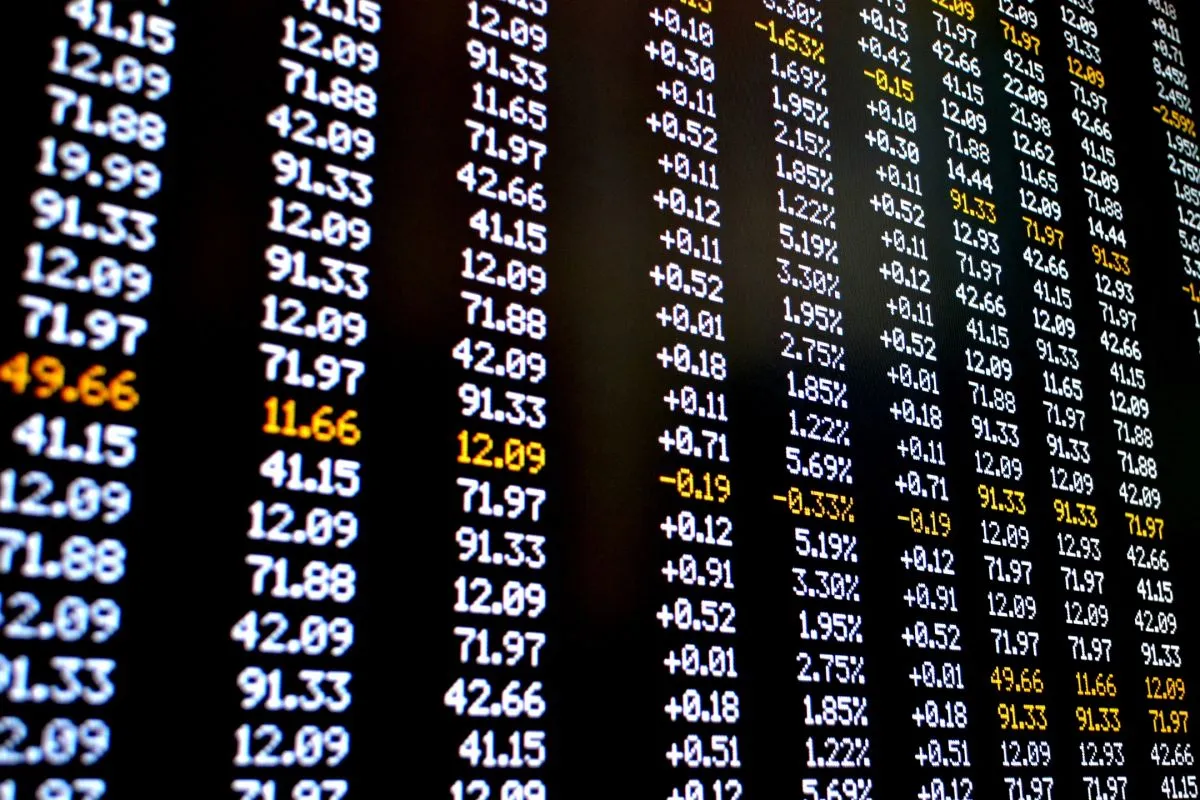 Digital market data and financial charts